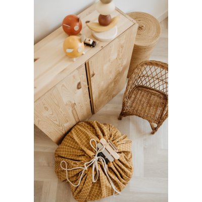 PLAY AND GO Noomad original Hrací deka a Vak na hračky organic Grid Mustard - 85459_008