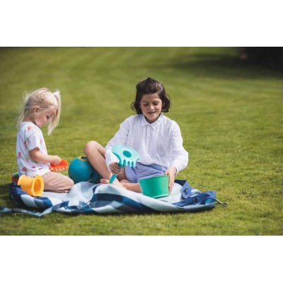 PLAY AND GO Noomad outdoor Hrací deka a Vak na hračky Blue/Green Stripes - 85462_009