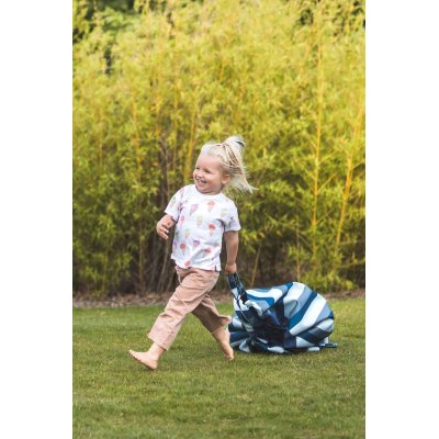 PLAY AND GO Noomad outdoor Hrací deka a Vak na hračky Blue/Green Stripes - 85462_010