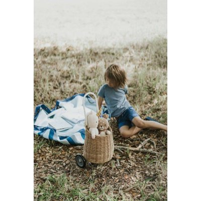 PLAY AND GO Noomad outdoor Hrací deka a Vak na hračky Blue/Green Stripes - 85462_011