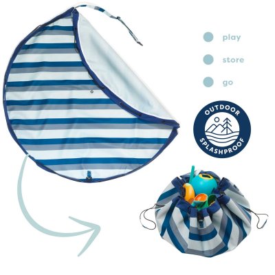 PLAY AND GO Noomad outdoor Hrací deka a Vak na hračky Blue/Green Stripes - 85462_001