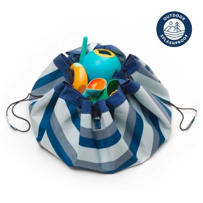 PLAY AND GO Noomad outdoor Hrací deka a Vak na hračky Blue/Green Stripes - 85462_004