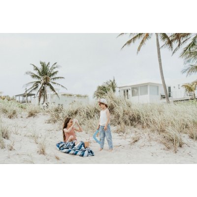 PLAY AND GO Noomad outdoor Hrací deka a Vak na hračky Blue/Green Stripes - 85462_007
