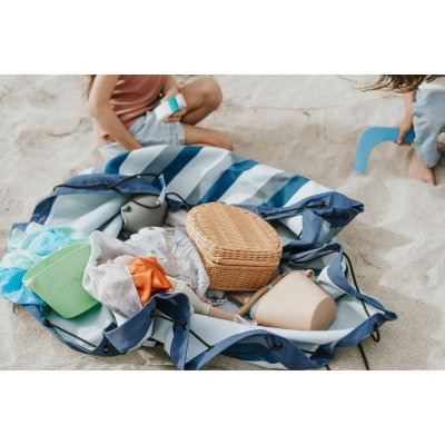 PLAY AND GO Noomad outdoor Hrací deka a Vak na hračky Blue/Green Stripes - 85462_008