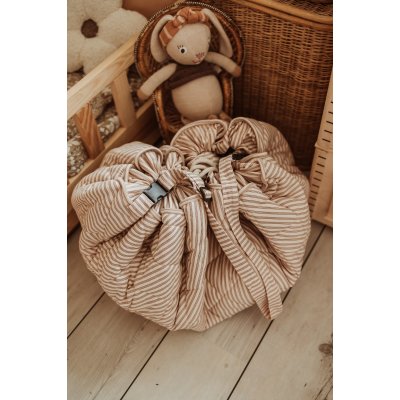 PLAY AND GO Noomad soft Hrací deka a Vak na hračky Stripes brown - 85471_012