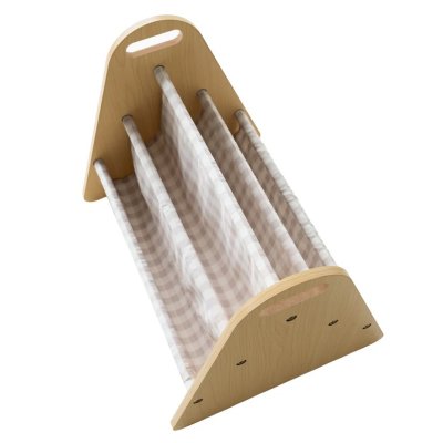 3 SPROUTS Oboustranný stojan na knížky Gingham Beige - 85597_001