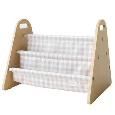 3 SPROUTS Oboustranný stojan na knížky Gingham Beige