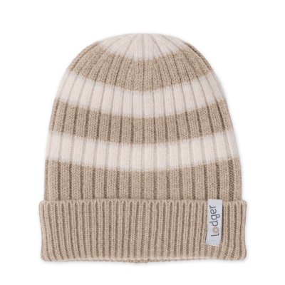 LODGER Čepice Stripe Merino Beige 0 - 3 měsíce