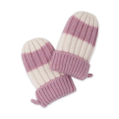 LODGER Rukavice Stripe Merino Mauve vel. 0 - 12 měsíců - 86096_001