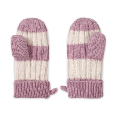 LODGER Rukavice Stripe Merino Mauve vel. 1 - 2 roky - 86097_001