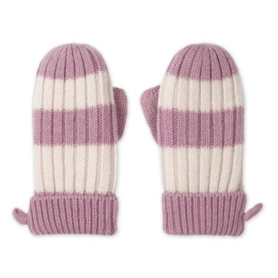 LODGER Rukavice Stripe Merino Mauve vel. 1 - 2 roky